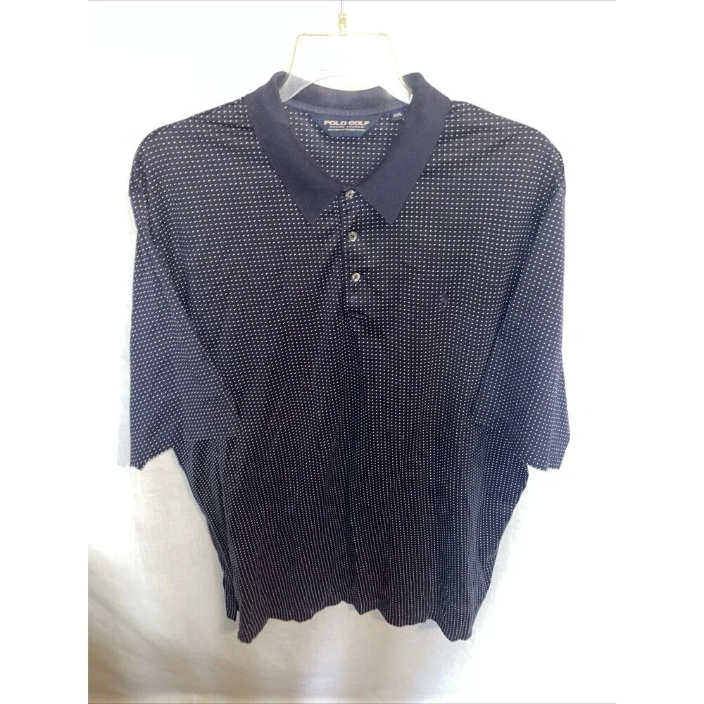 Polo Golf Ralph Lauren Men’s Athleisure Shirt Sz 2XL Blue Dotted Tennis Walking
